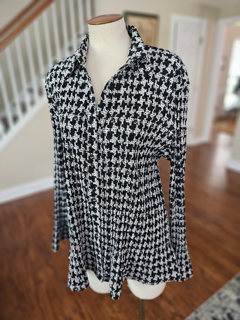 Apt 9 Abstract Houndstooth Top 2XL